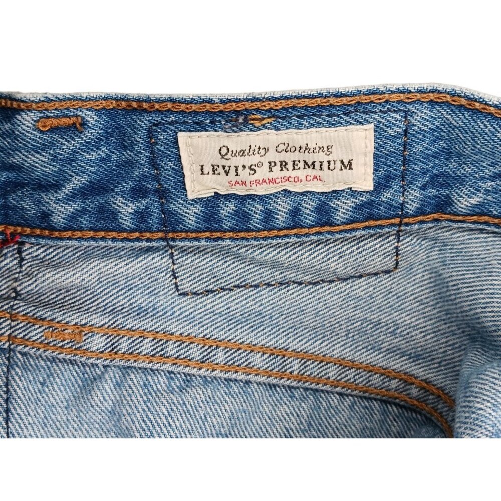 LEVIS 501 Premium Sport Tape Denim Jean Shorts Cutoffs Frayed Hem Big E Sz 26 - Picture 11 of 16